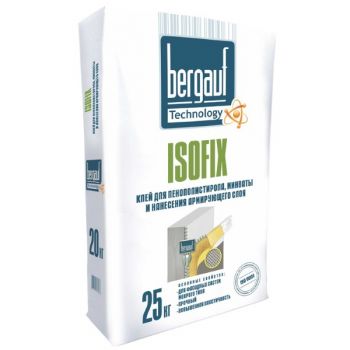 Клей для теплоизоляции BERGAUF ISOFIX морозостойкий 25 кг