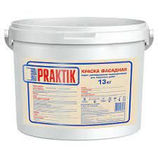 Краска фасадная водно-дисперсионная полиакриловая для наружных работ BERGAUF PRAKTIK 13 кг