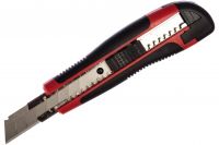 Нож пистолетный КЕДР упрочненный 18 мм обрезиненная ручка автофиксатор (031-0919)